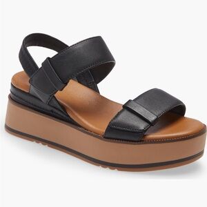 Caslon Black and Tan Platform Sandals